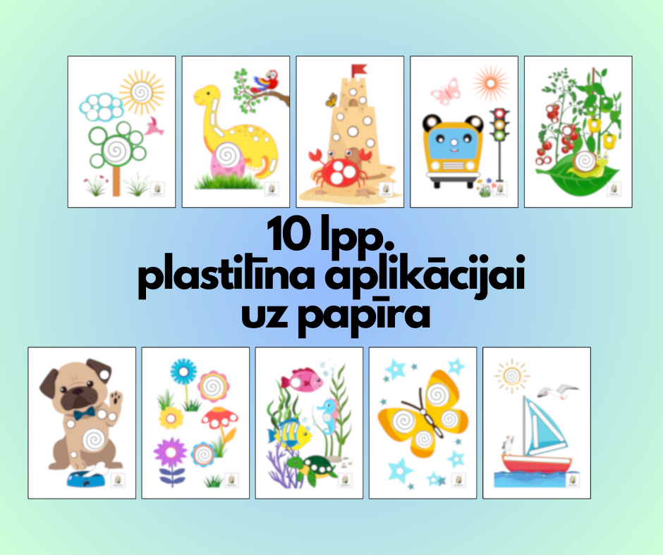 Plastilīna aplikācijas uz papīra