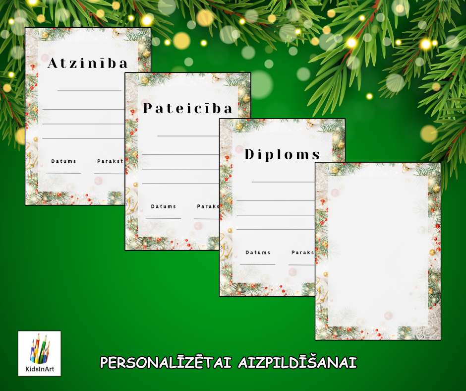 ZIEMAS Atzinības, Pateicības, Diplomi 🎁