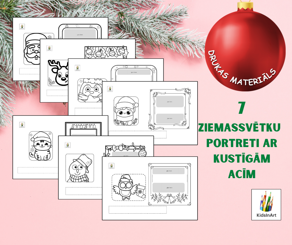 Ziemassvētku portreti ar kustīgām acīm ⛄